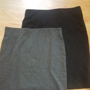 2 Pencil Skirt, knit Knee Length,Old Navy,BLK,GRY